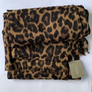J. Crew Wool Leopard print scarf